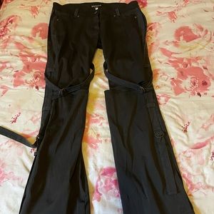 Low rise bondage pants